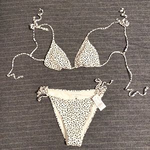 L.A. Hearts by PacSun white polka dot bikini (M)